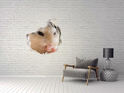Wandfolien Loch in der Wand Hamster in einem Loch in der Wand