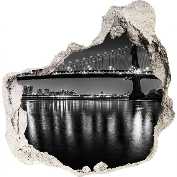 Wandtattoos Loch in der Wand Manhattan Bridge bei Nacht