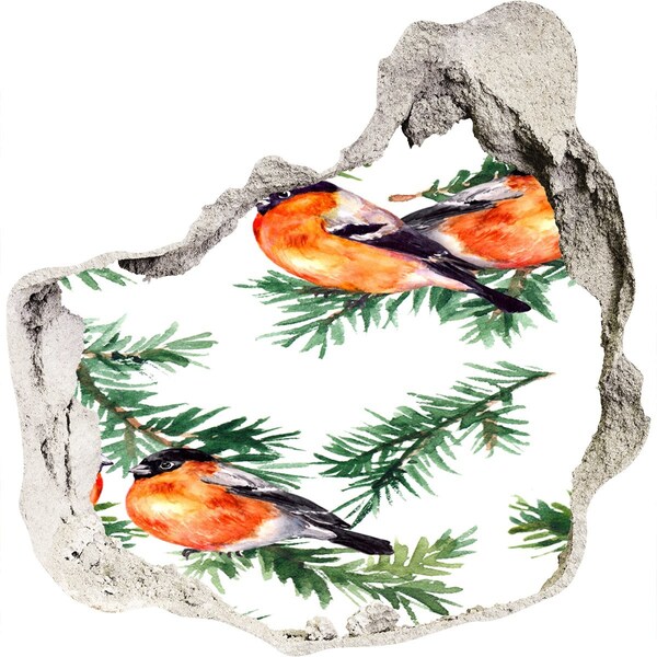 Mauerdurchbruch Aufkleber Vögel vor grünem Hintergrund