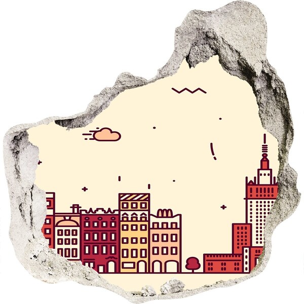 Wandtattoos Loch in der Wand Die Stadt hinter der Mauer