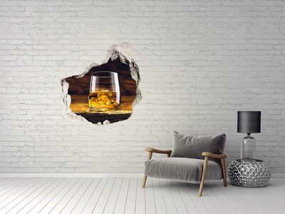 Wandtattoos Loch in der Wand Ein Glas Whisky mit Eis