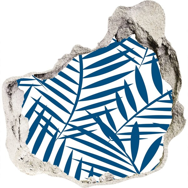 Wandtattoos Loch in der Wand Tropische Blätter in einem Loch in der Wand