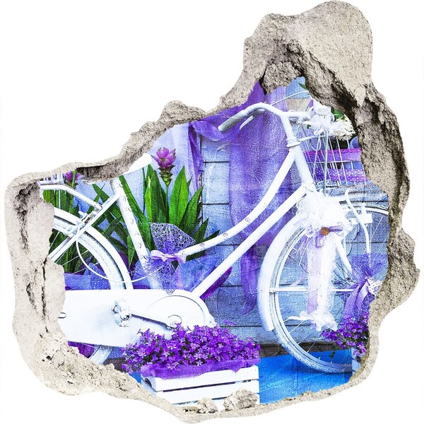 Mauerdurchbruch Aufkleber Ein Fahrrad in einem Garten voller Blumen