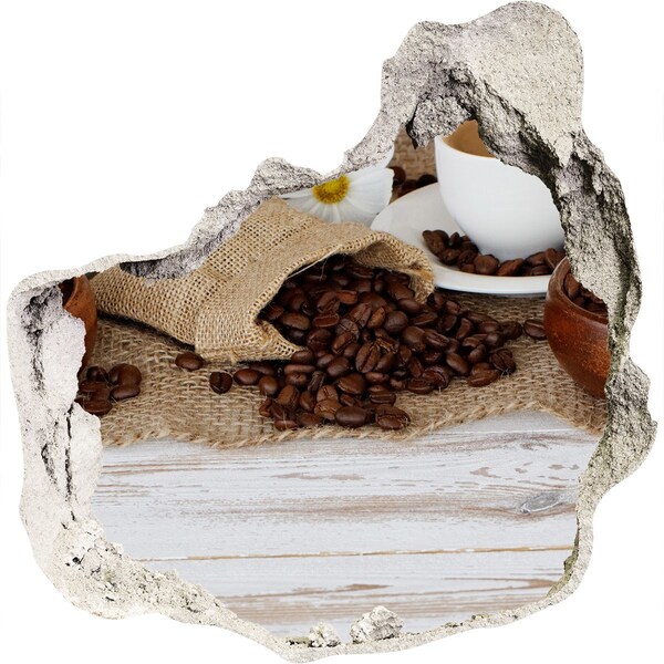 3D Wandtattoos Mauerdurchbruch Kaffee in natürlicher Umgebung