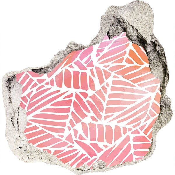 Mauerdurchbruch Aufkleber Tropisches Blattmuster