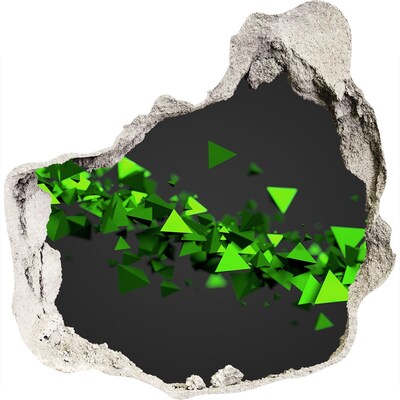 Mauerdurchbruch Aufkleber Grüne Geometrie in einem Loch in der Wand