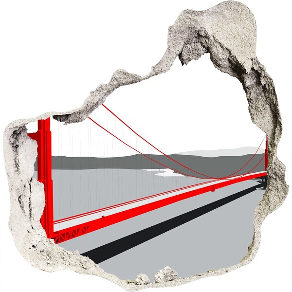 Wandfolien Loch in der Wand Golden Gate Bridge in Kalifornien