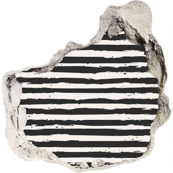 3D Wanddurchbruch Aufkleber Ruinierte Mauer mit Streifen