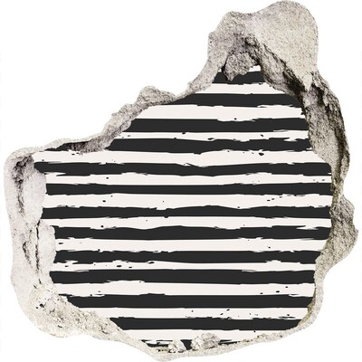 3D Wanddurchbruch Aufkleber Ruinierte Mauer mit Streifen