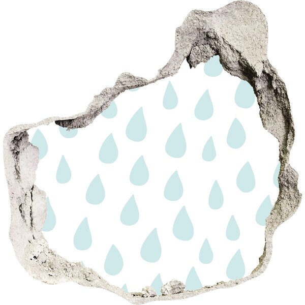 Wandaufkleber Loch 3D Regentropfen hinter der Mauer