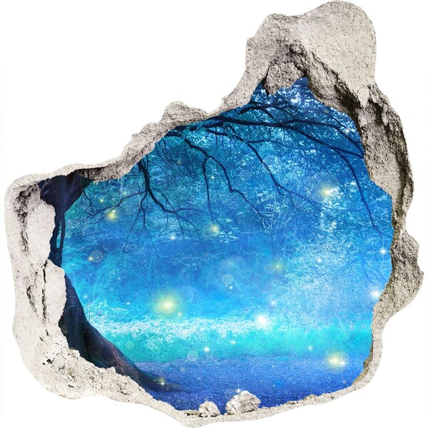 Wandfolien Loch in der Wand Zauberwald im Mondlicht