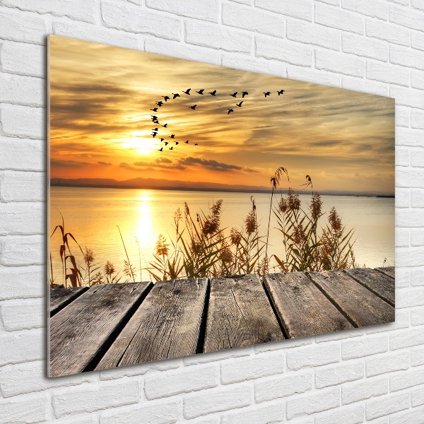 Acrylbild Fotodruck Pier am See