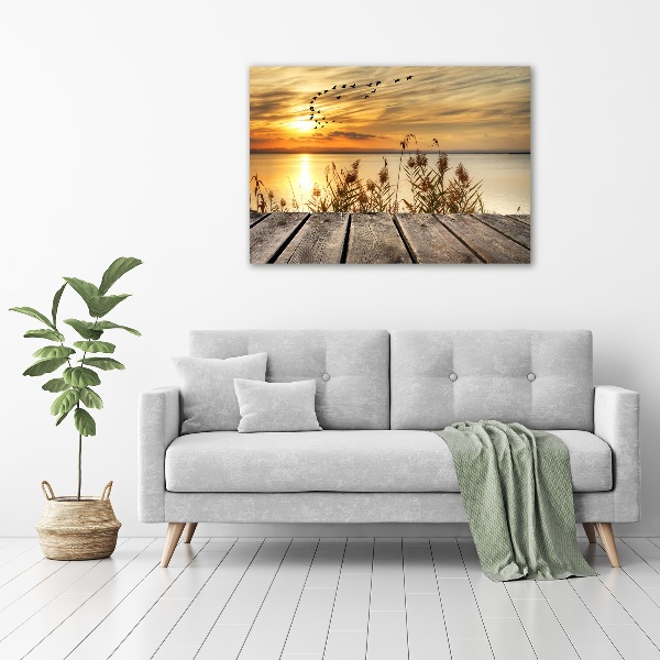 Acrylbild Fotodruck Pier am See