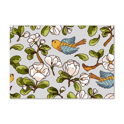 Acrylglas-Druck Blumen und Vögel