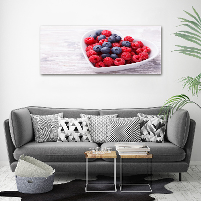 Acrylbild Fotodruck Himbeeren und Blaubeeren