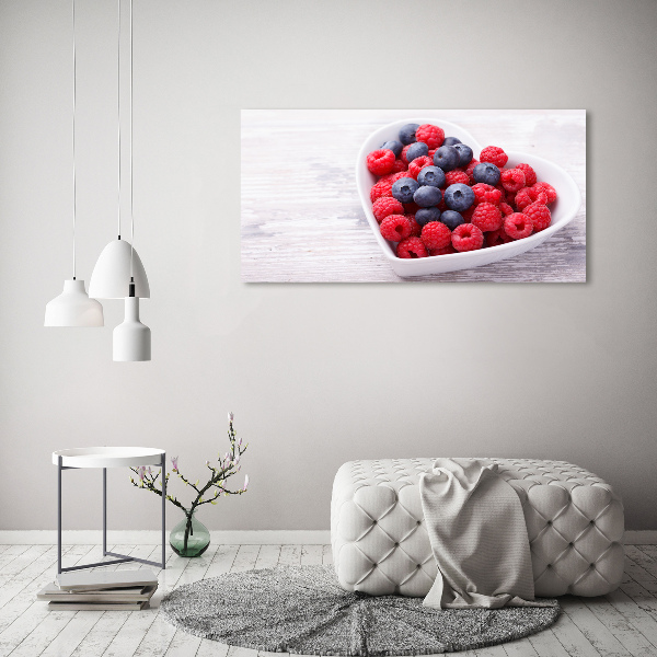 Acrylbild Fotodruck Himbeeren und Blaubeeren