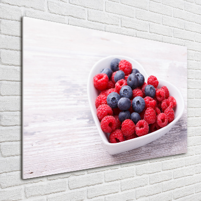 Acrylbild Fotodruck Himbeeren und Blaubeeren
