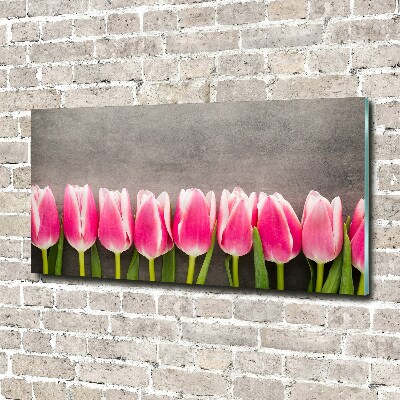 Acrylbild Fotodruck Rosa Tulpen