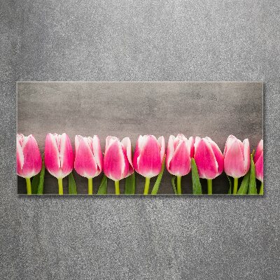 Acrylbild Fotodruck Rosa Tulpen