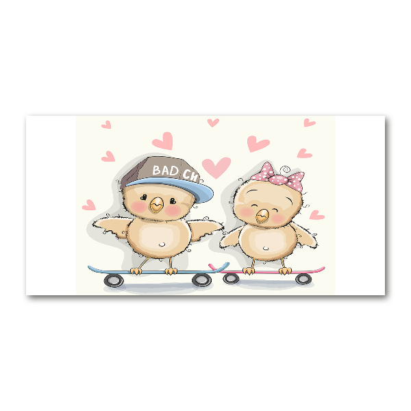 Bild auf Acrylglas Vögel auf einem Skateboard