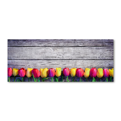 Acrylglas-Druck Tulpen auf Holz