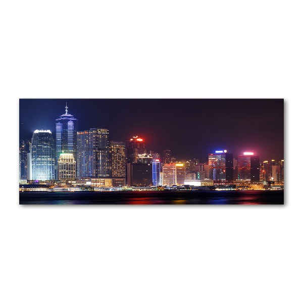 Acrylbild Fotodruck Hongkong bei Nacht