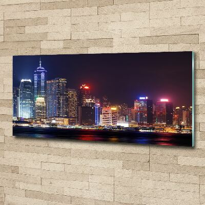 Acrylbild Fotodruck Hongkong bei Nacht