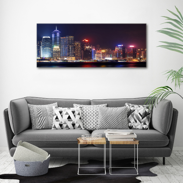 Acrylbild Fotodruck Hongkong bei Nacht