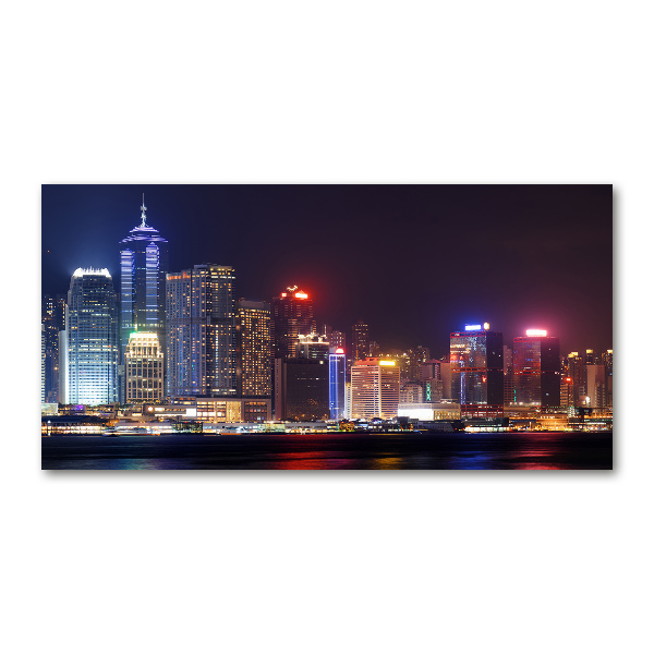 Acrylbild Fotodruck Hongkong bei Nacht