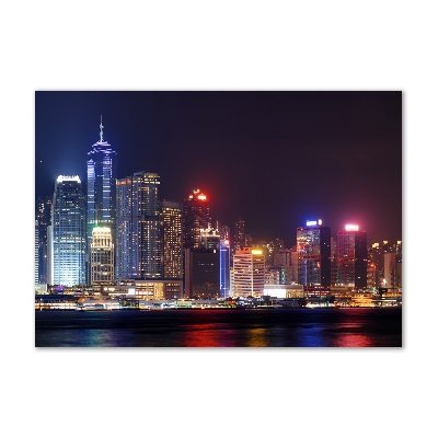 Acrylbild Fotodruck Hongkong bei Nacht
