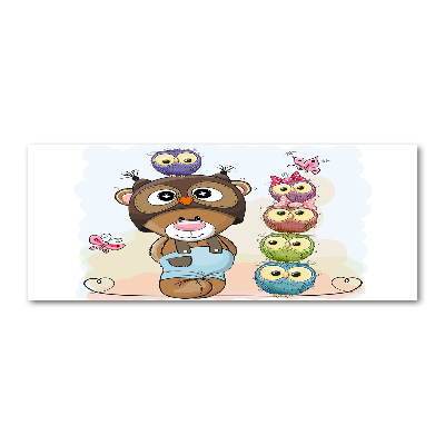 Acrylbild Fotodruck Teddybär und Eulen