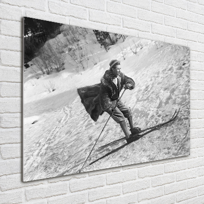 Bild auf Acrylglas Skifahrer