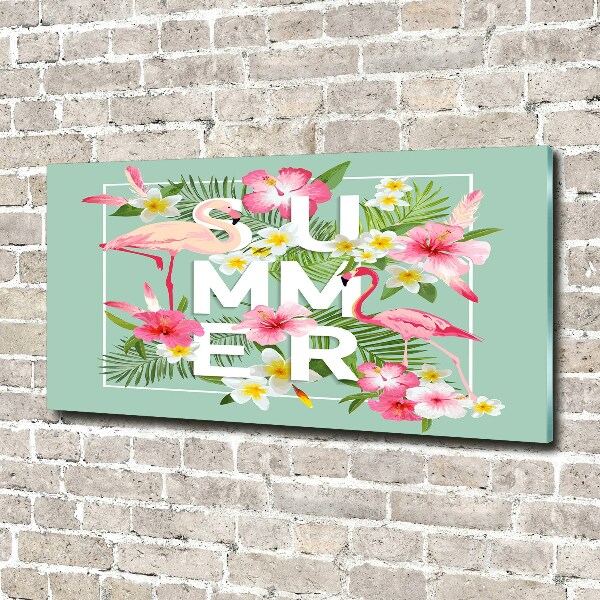 Bild auf Acrylglas Urlaub und Flamingos