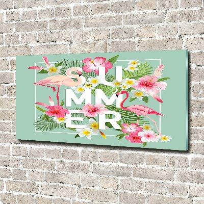 Bild auf Acrylglas Urlaub und Flamingos