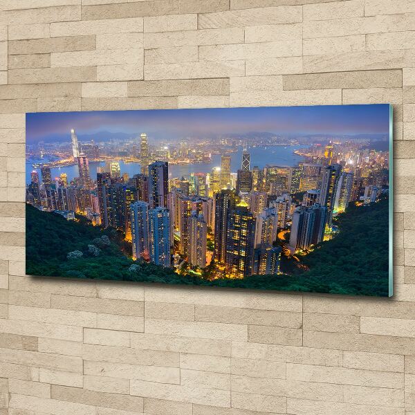 Bild auf Acrylglas Hongkong bei Nacht