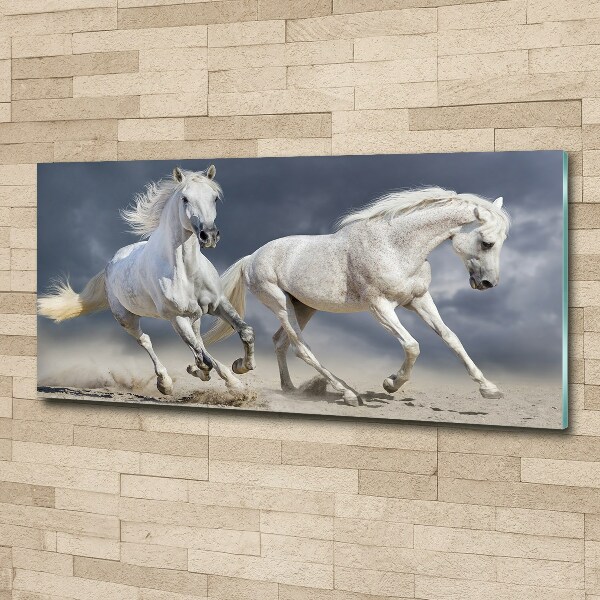 Foto auf Acryl Strand von White Horses
