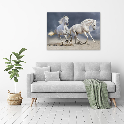 Foto auf Acryl Strand von White Horses