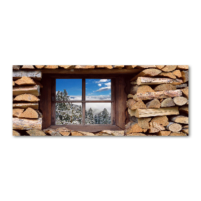 Acrylbild Fotodruck Winter draußen vor dem Fenster