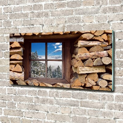 Acrylbild Fotodruck Winter draußen vor dem Fenster