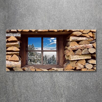 Acrylbild Fotodruck Winter draußen vor dem Fenster