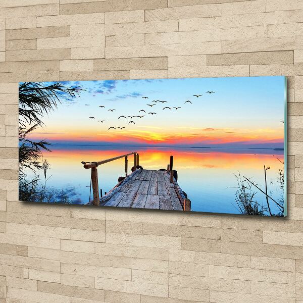 Foto auf Acryl Pier am See