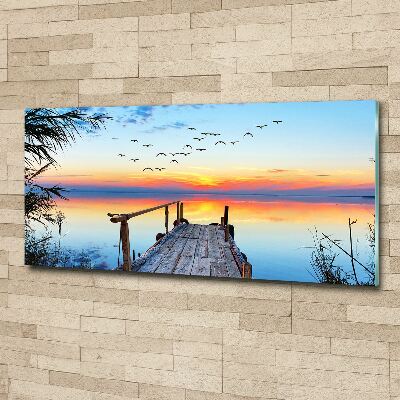 Foto auf Acryl Pier am See