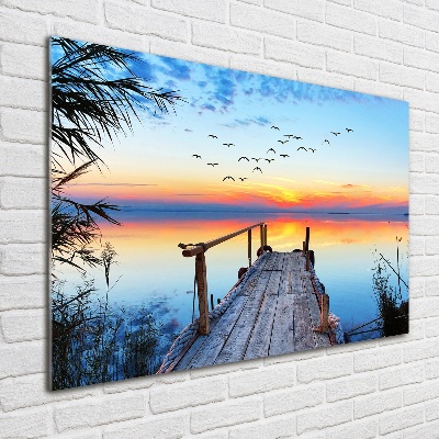 Foto auf Acryl Pier am See