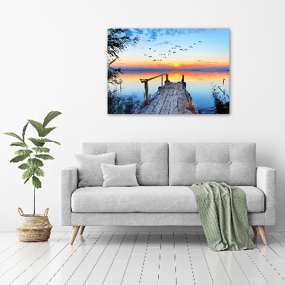 Foto auf Acryl Pier am See