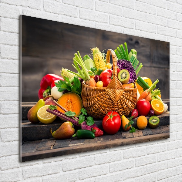 Acrylbild Fotodruck Obst- und Gemüsekorb