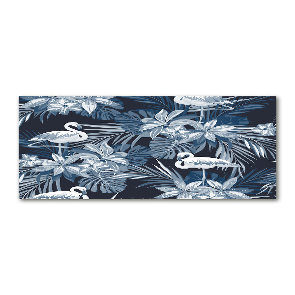 Foto auf Acryl Flamingos und Pflanzen