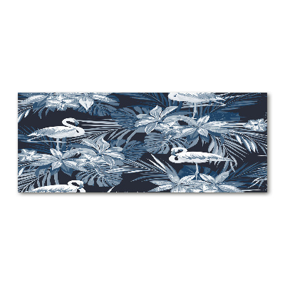 Foto auf Acryl Flamingos und Pflanzen