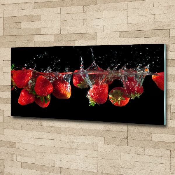 Bild auf Acrylglas Erdbeeren unter Wasser