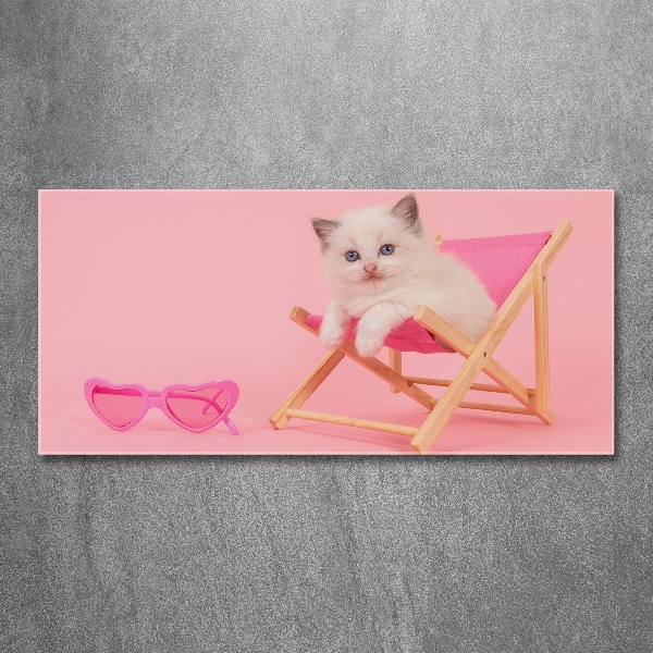 Acrylglas-Druck Katze auf einem Liegestuhl