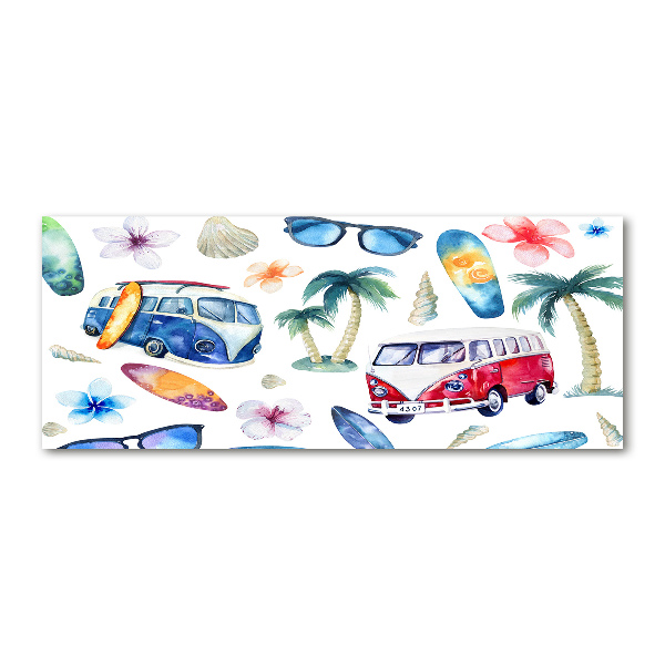 Acrylbild Fotodruck Surfsymbole